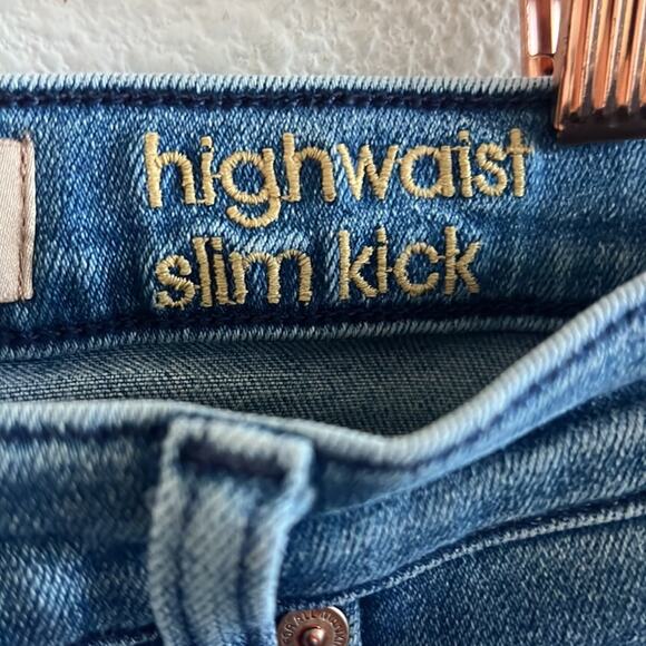 7 For All Mankind Luxe Vintage High Waist Slim Kick Sequined Jeans 27 - Picture 7 of 9